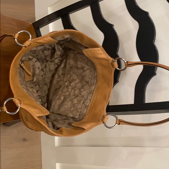 Coach, boho, leather, large zippered tote! - Picture 4 of 15